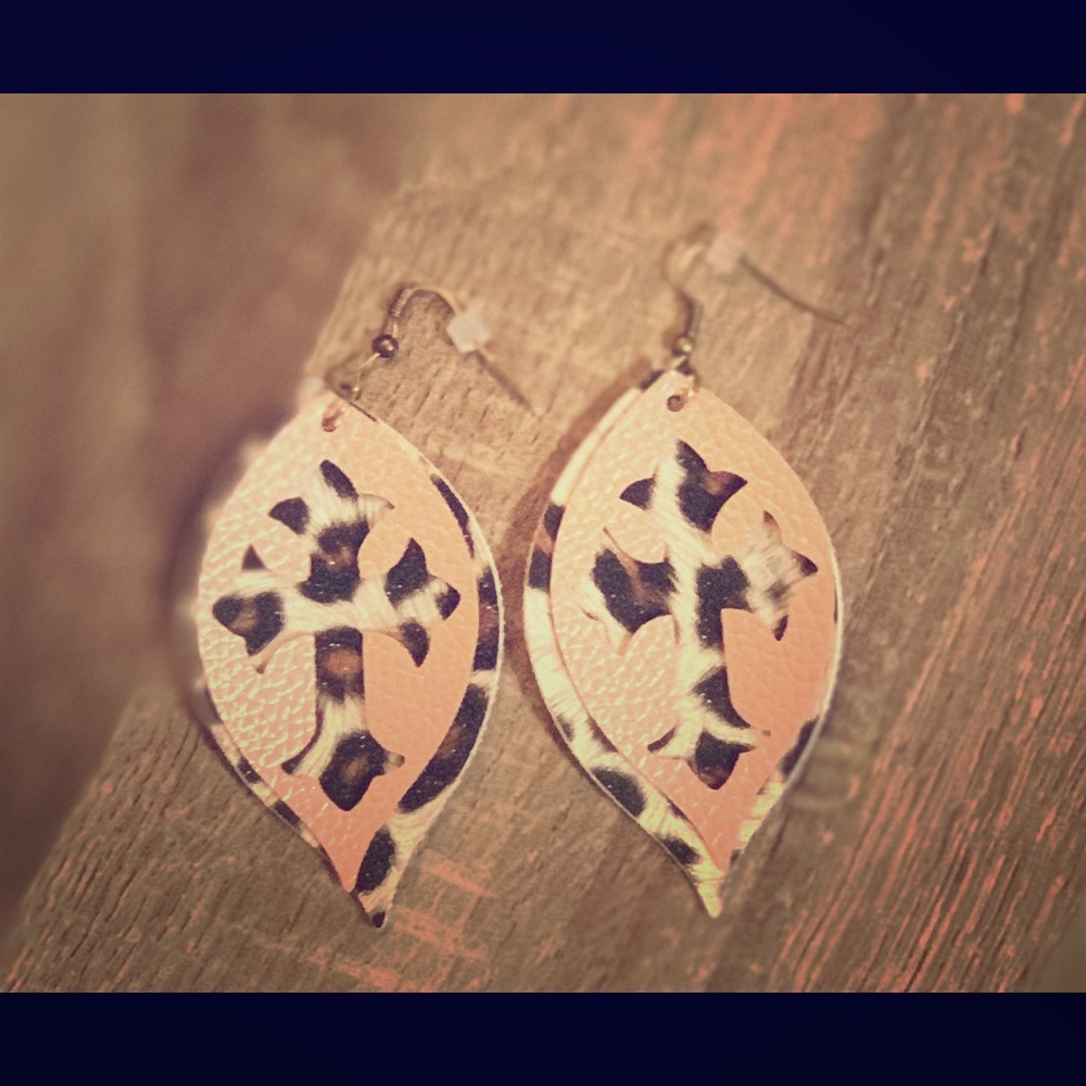 Faux leather earrings